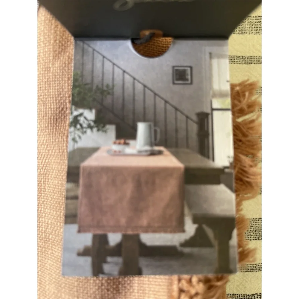 Hearth Hand with Magnolia Fringe Table Runner‎ Soft Rose Gold Oversized Layer